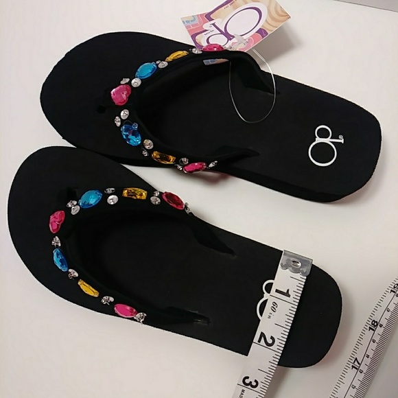 🛑SOLD🛑NEW Ocean Pacific black Jewel sandals - Picture 3 of 5